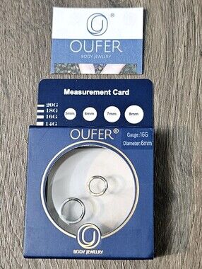 OUFER White Opal 2 Tragus Earrings Hinged Segment Clicker Body Jewelry 16g 6/8mm